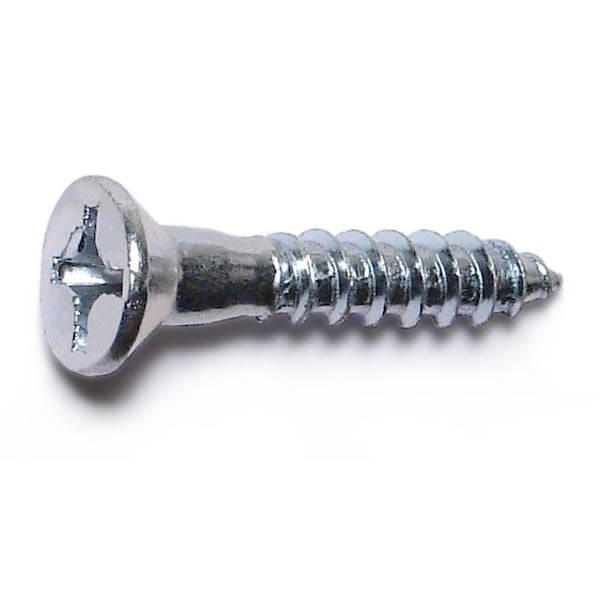 Midwest Fastener Wood Screw, #12, 1-1/4 in, Zinc Plated Steel Flat Head Phillips Drive, 100 PK 02592 - main